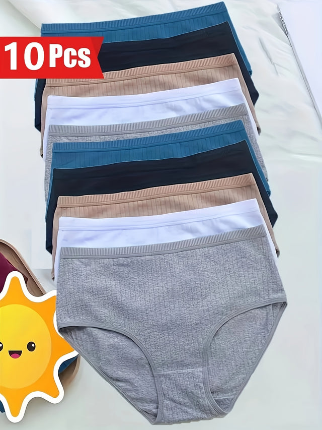 10Pack Plus Size HighWaist Cotton Tummy Control Panties Provain Shop