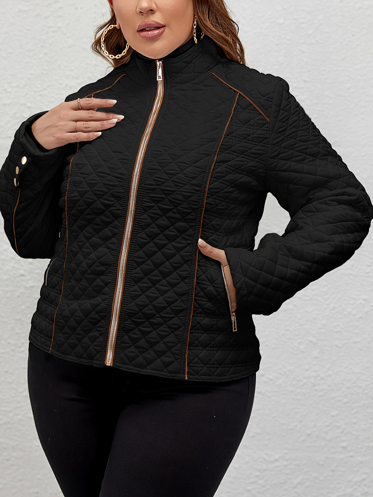 Womens Plus Size Quilted Puffer Jacket for Winter Provain Shop