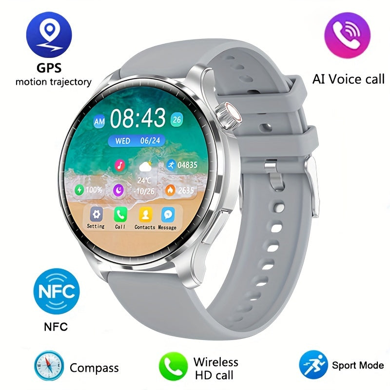 Mens 360 HD GPS Smartwatch with AI Voice  NFC Provain Shop