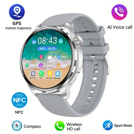 Mens 360 HD GPS Smartwatch with AI Voice  NFC Provain Shop