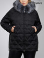 Chic Plus Size Quilted Down Jacket with Faux Fur Collar Provain Shop