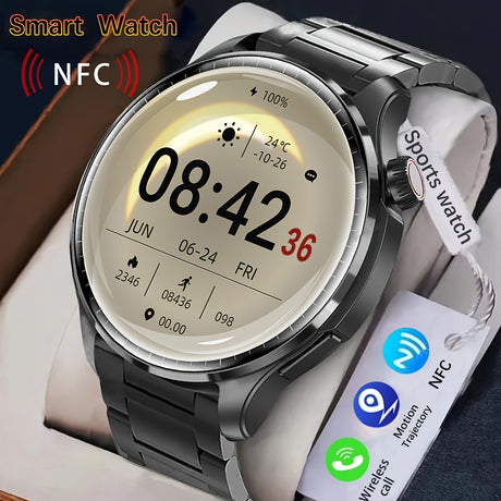 Mens 360 HD GPS Smartwatch with AI Voice  NFC Provain Shop