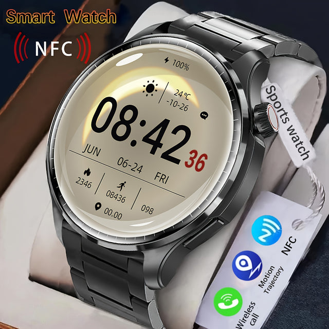 Mens 360 HD GPS Smartwatch with AI Voice  NFC Provain Shop