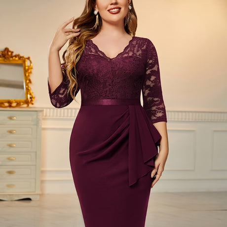 Vintage Plus Size Floral Lace Dress  Perfect for Parties Provain Shop