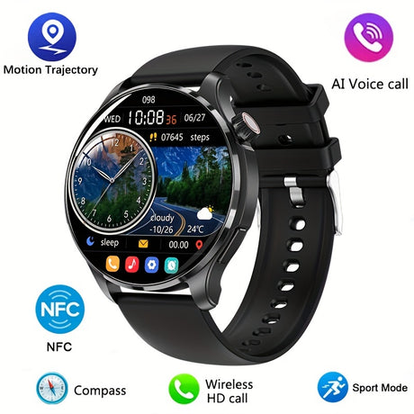 Mens 360 HD GPS Smartwatch with AI Voice  NFC Provain Shop