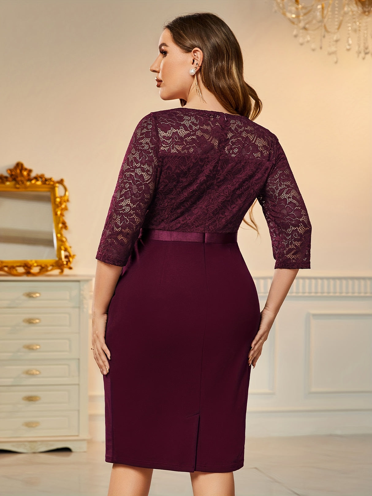 Vintage Plus Size Floral Lace Dress Perfect for Parties Provain Shop