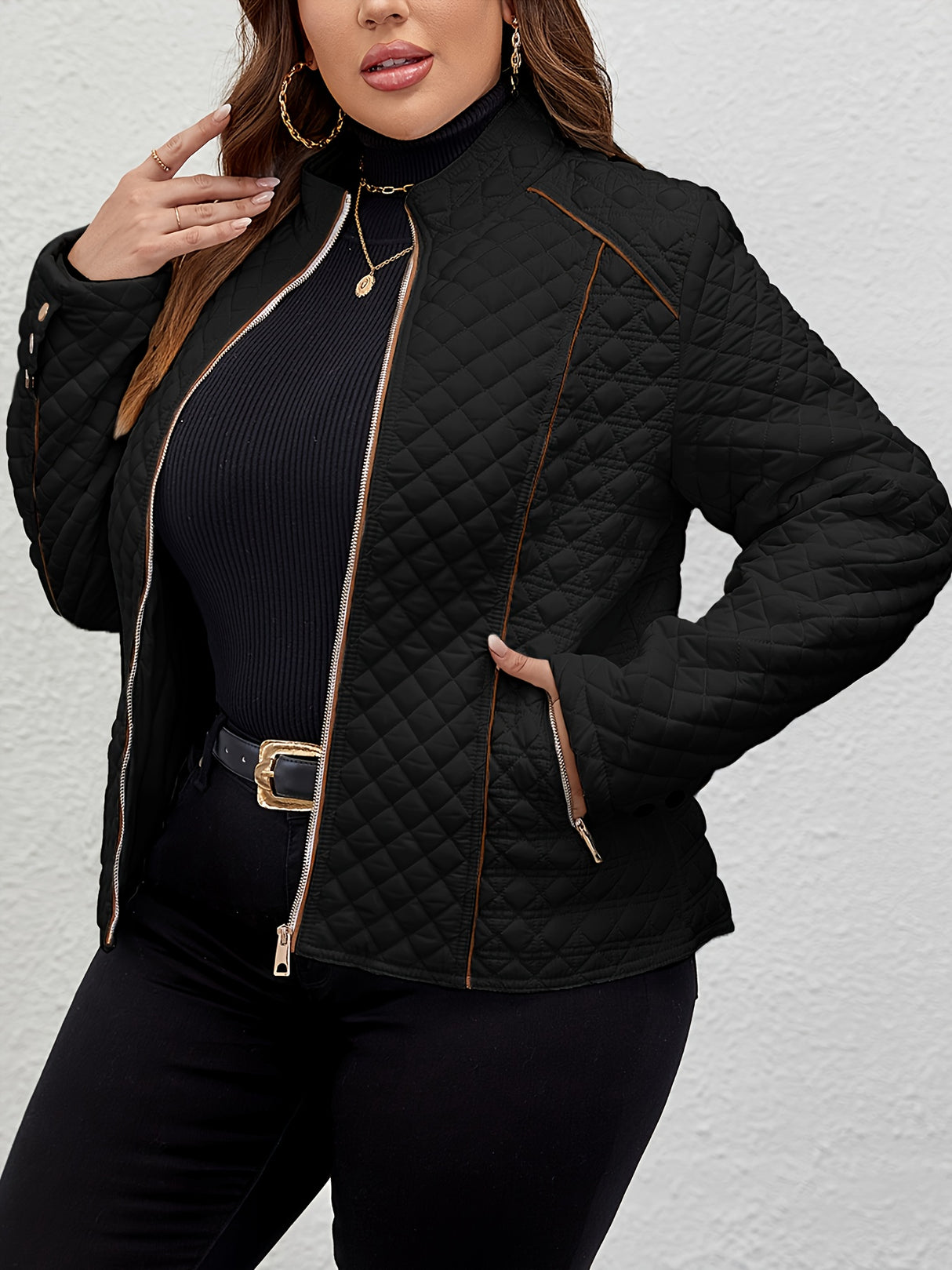 Womens Plus Size Quilted Puffer Jacket for Winter Provain Shop