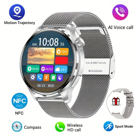 Mens 360 HD GPS Smartwatch with AI Voice  NFC Provain Shop