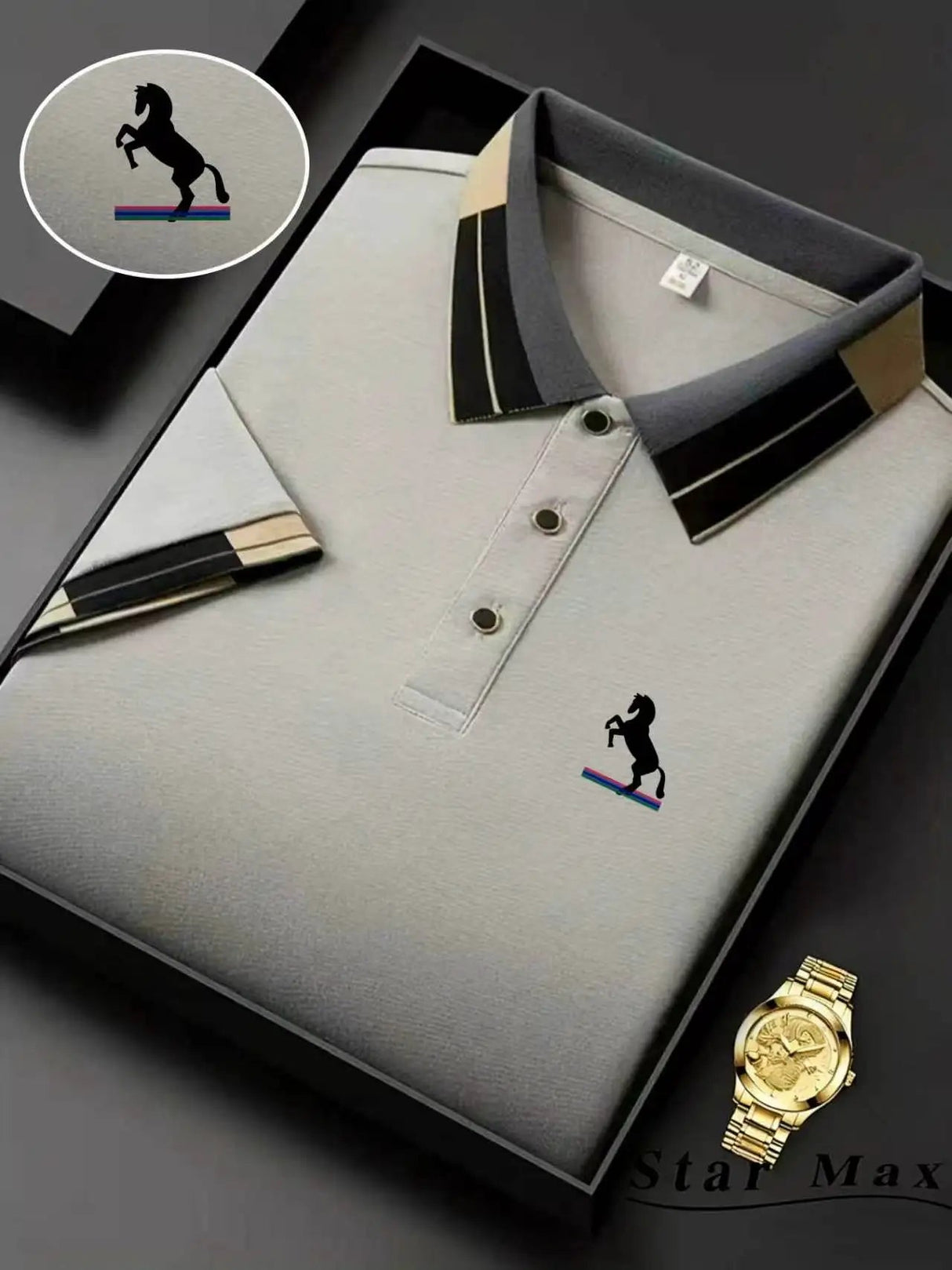 Milan Luxury Horse Polo Summer Mens Brand Shirt Provain Shop