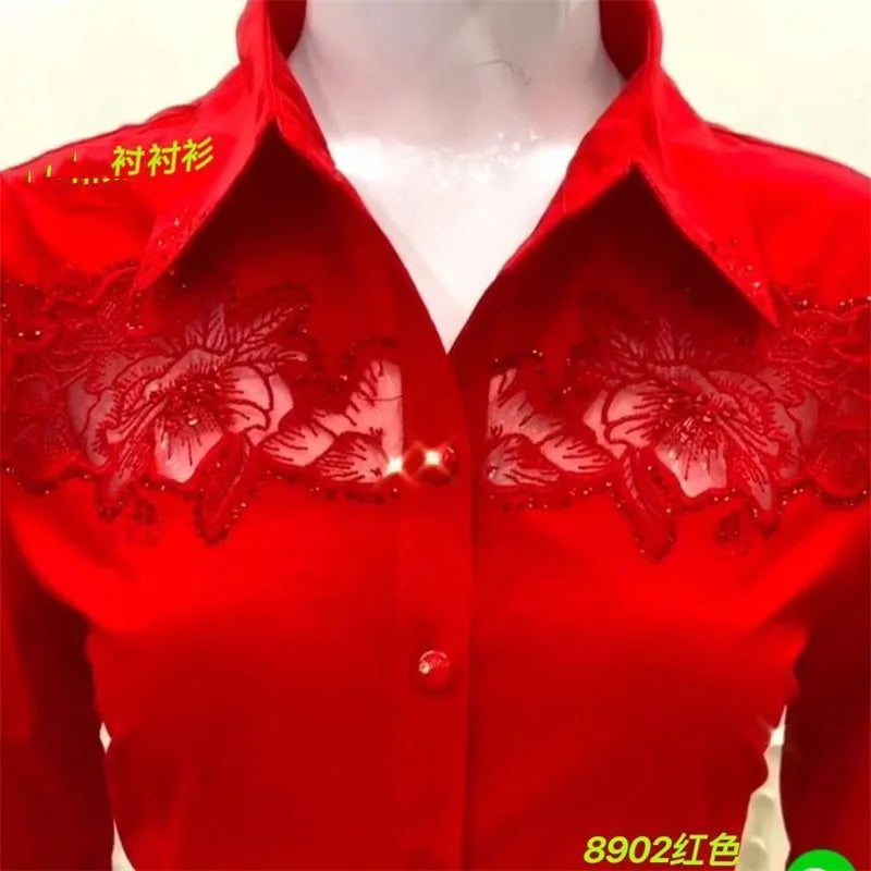 Luxury Hot Stamped Mom Blouse 2025 SpringAutumn Style Provain Shop