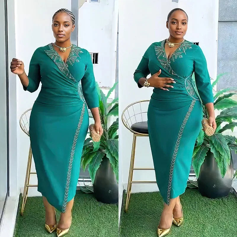 African Dashiki Summer Maxi Dress for Evening Parties Provain Shop