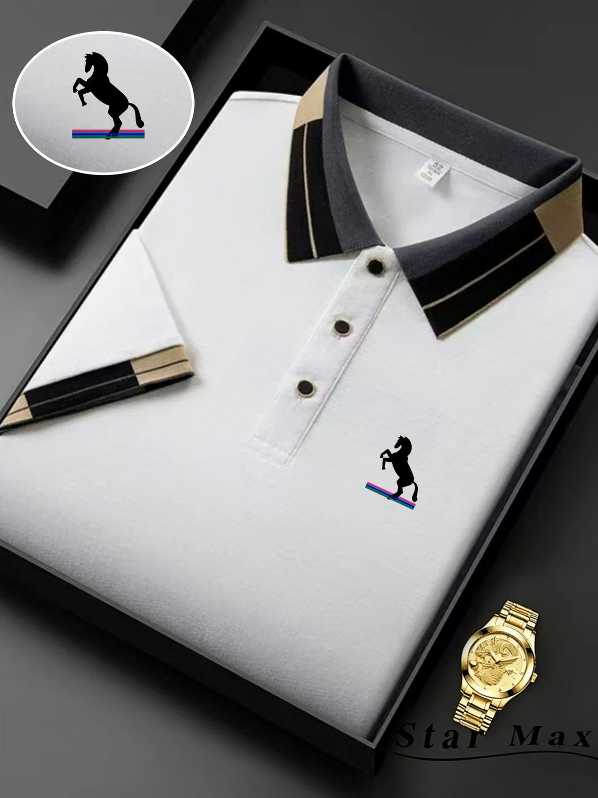 Milan Luxury Horse Polo Summer Mens Brand Shirt Provain Shop