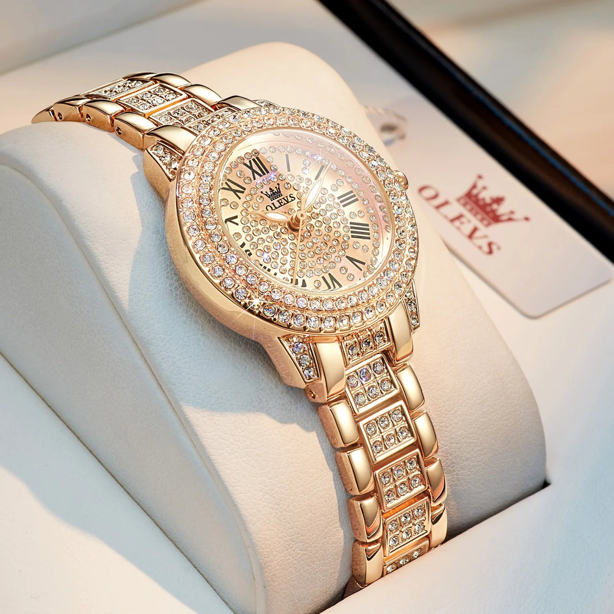 OLEVS Diamond Ladies Luxury Waterproof Stainless Steel Dress Watch Provain Shop