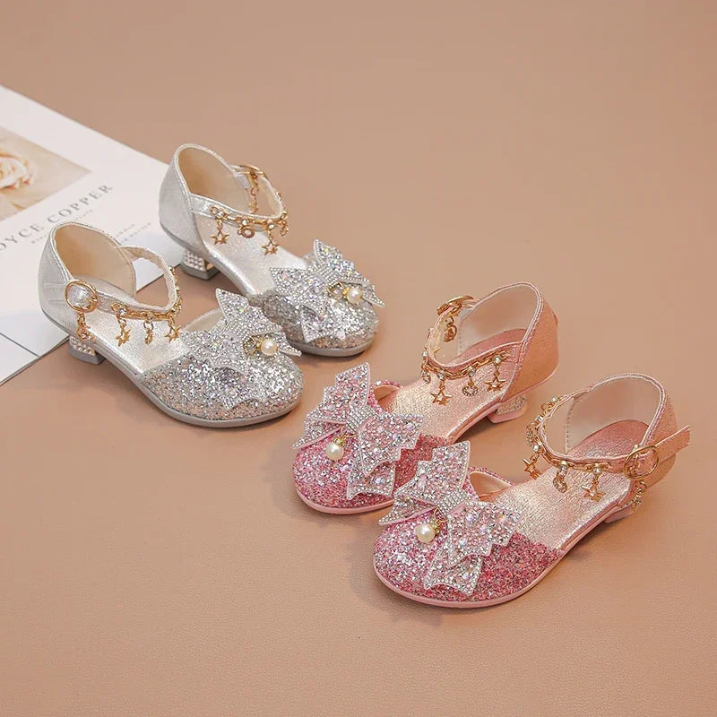 Sparkling Glitter Rhinestone BowKnot Kids Heels Provain Shop
