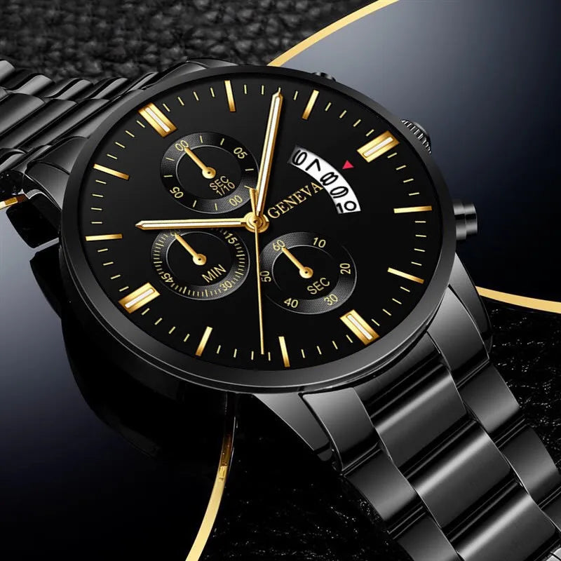 Luxury Stainless Steel Mens Calendar Quartz Business Watch Provain Shop