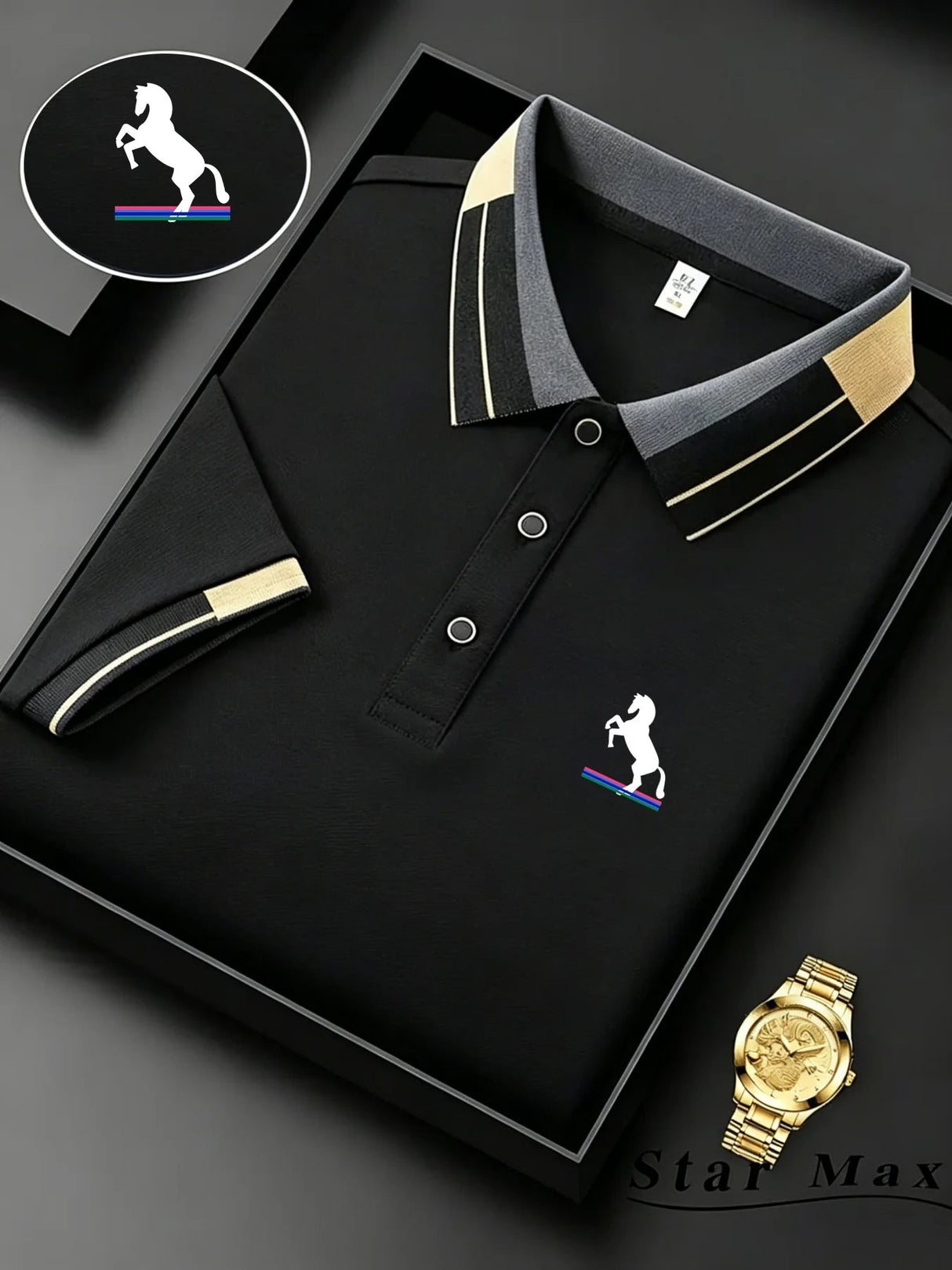 Milan Luxury Horse Polo Summer Mens Brand Shirt Provain Shop