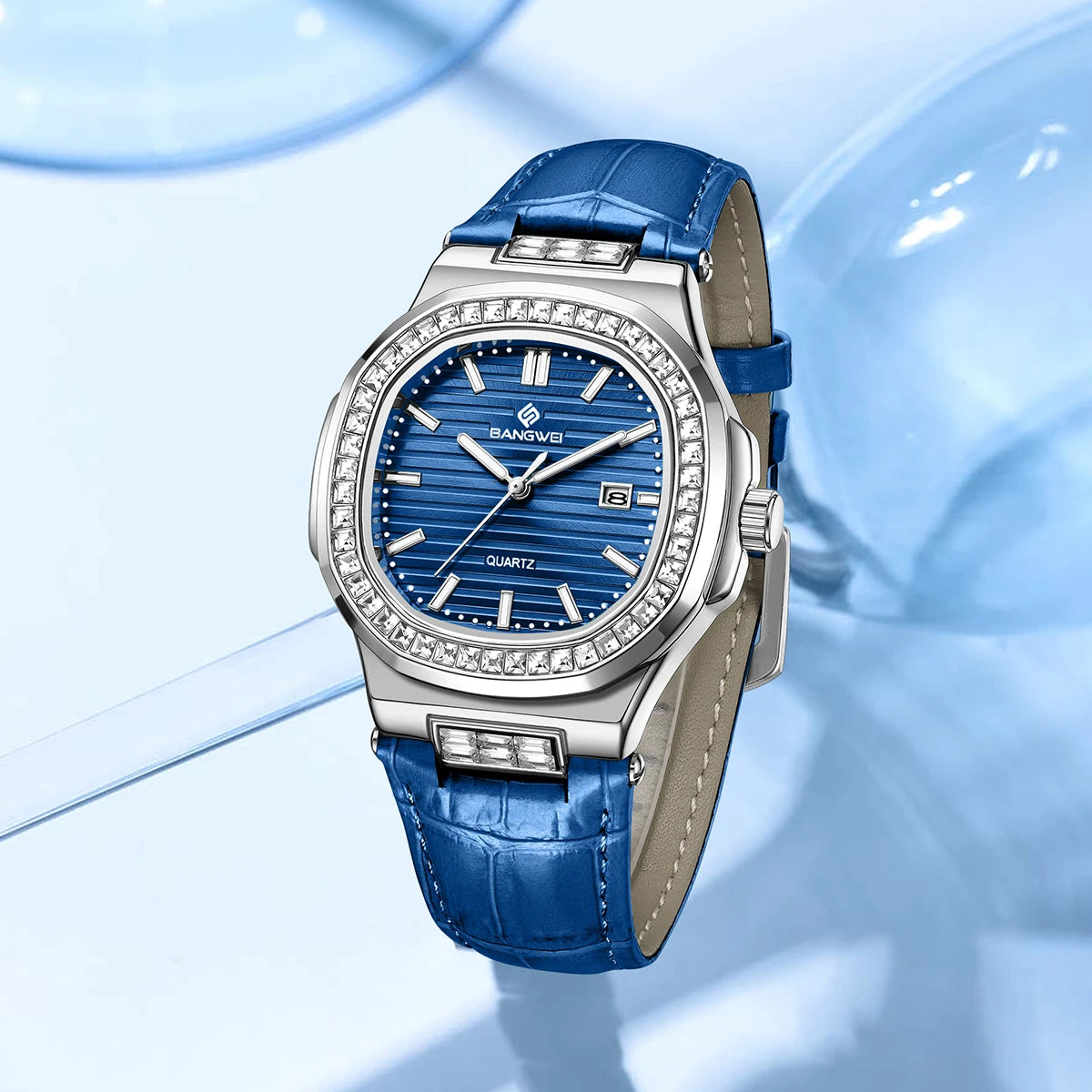 Elegant Retro Diamond Leather Quartz Watch for Women Provain Shop