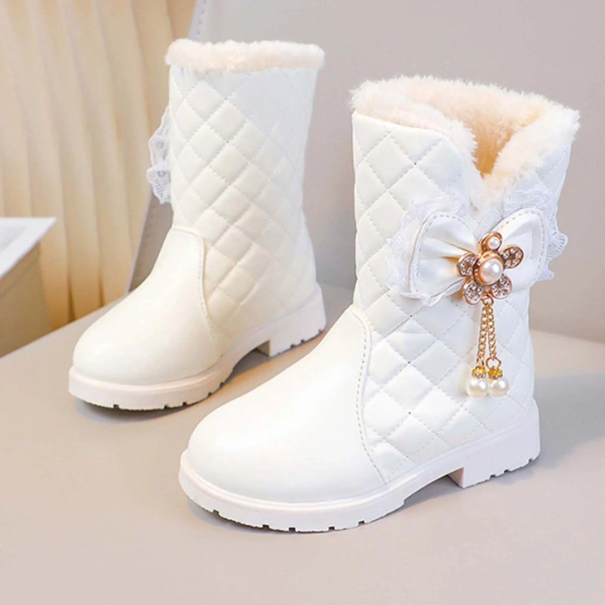 Chic Bow Warm Winter Ankle Boots for Girls Provain Shop