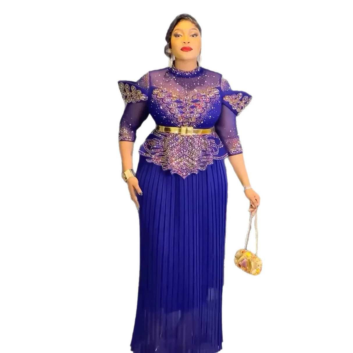 Elegant African Plus Size Dashiki Ankara Wedding Evening Gown Provain Shop