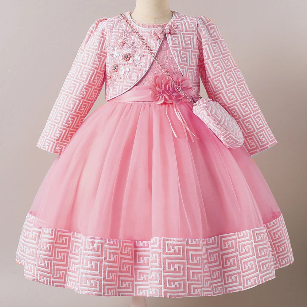HETISO Girls Tulle Princess Dress with Matching Bag 310Y Provain Shop