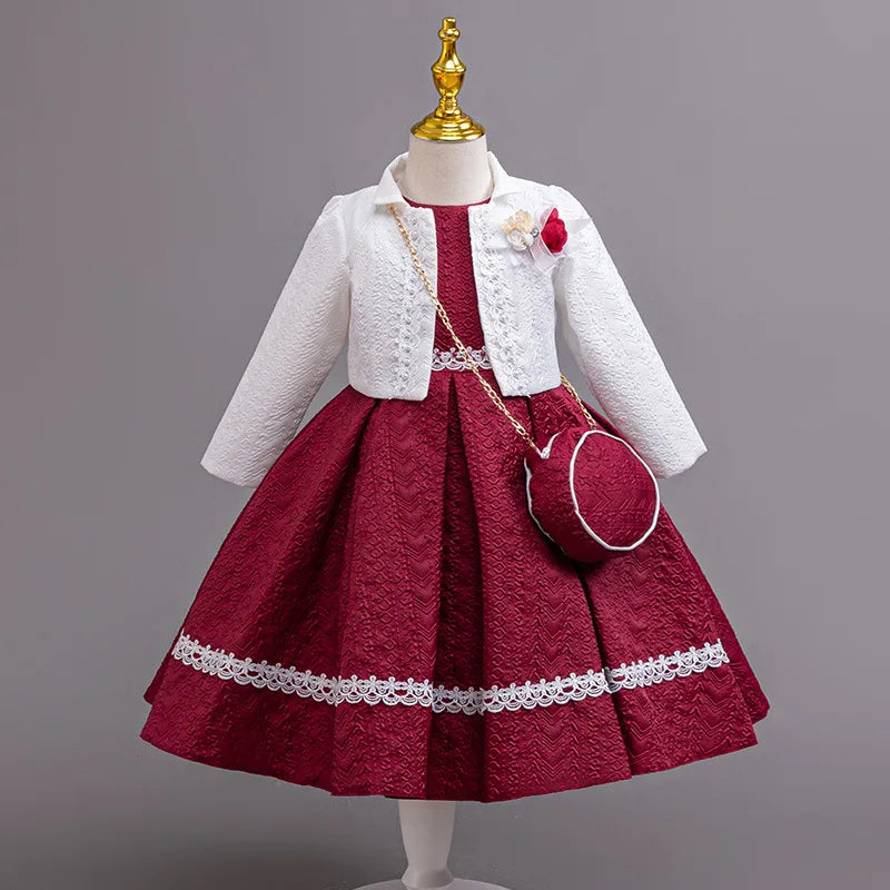 Elegant Lace Girl Party Dress Christmas Gift with Bag Provain Shop