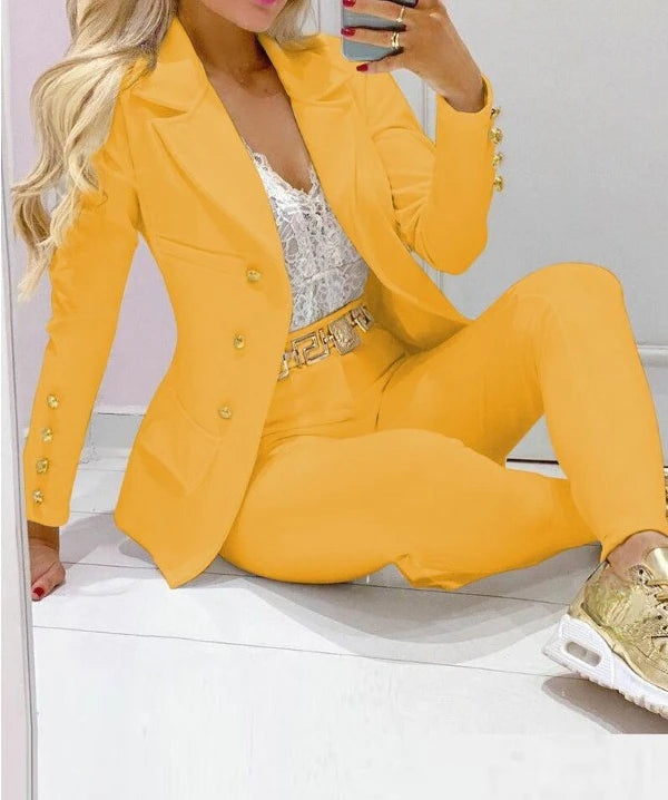 Chic Autumn TwoPiece Versatile Jacket Trouser Set Provain Shop