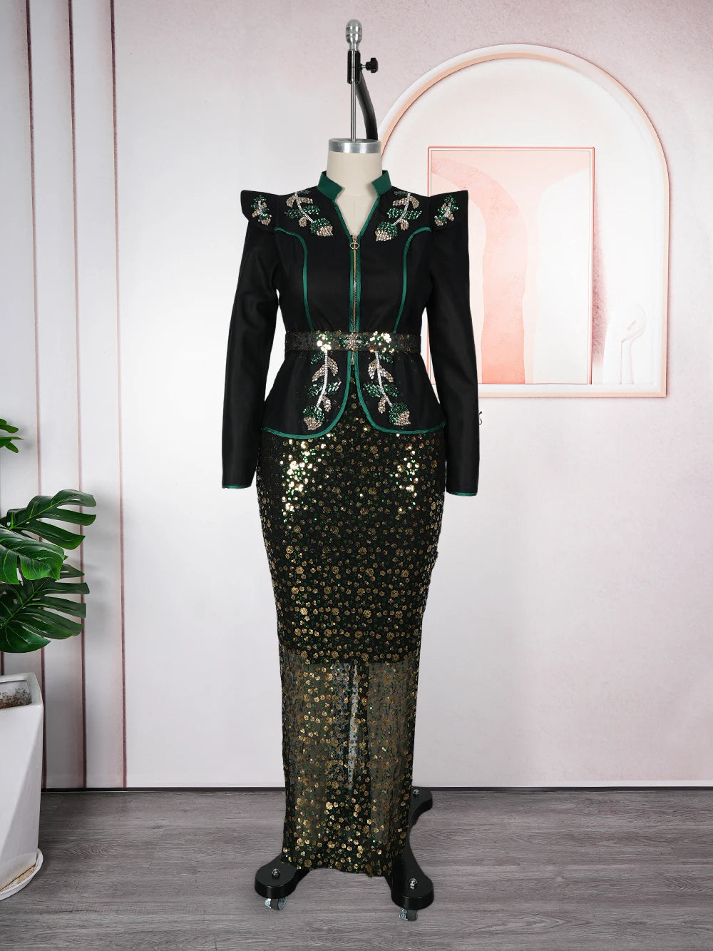 Elegant Plus Size Dashiki Ankara Sequin Party Sets Provain Shop