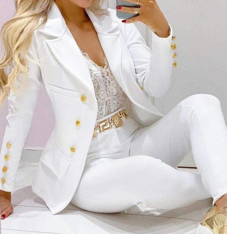 Chic Autumn TwoPiece Versatile Jacket Trouser Set Provain Shop