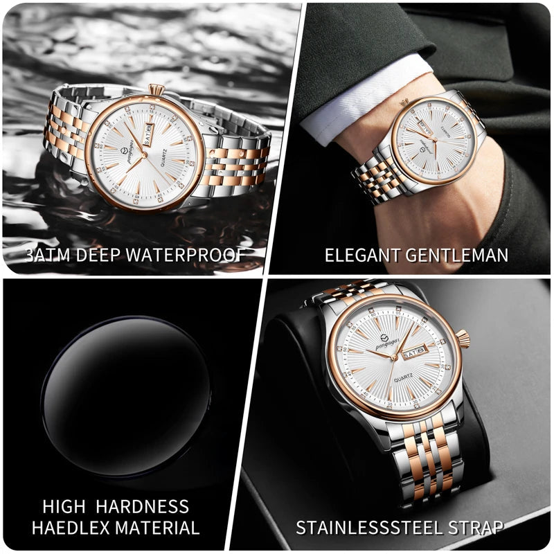 PENGAGAR Luxury Waterproof Stainless Steel Chronograph Mens Watch Provain Shop
