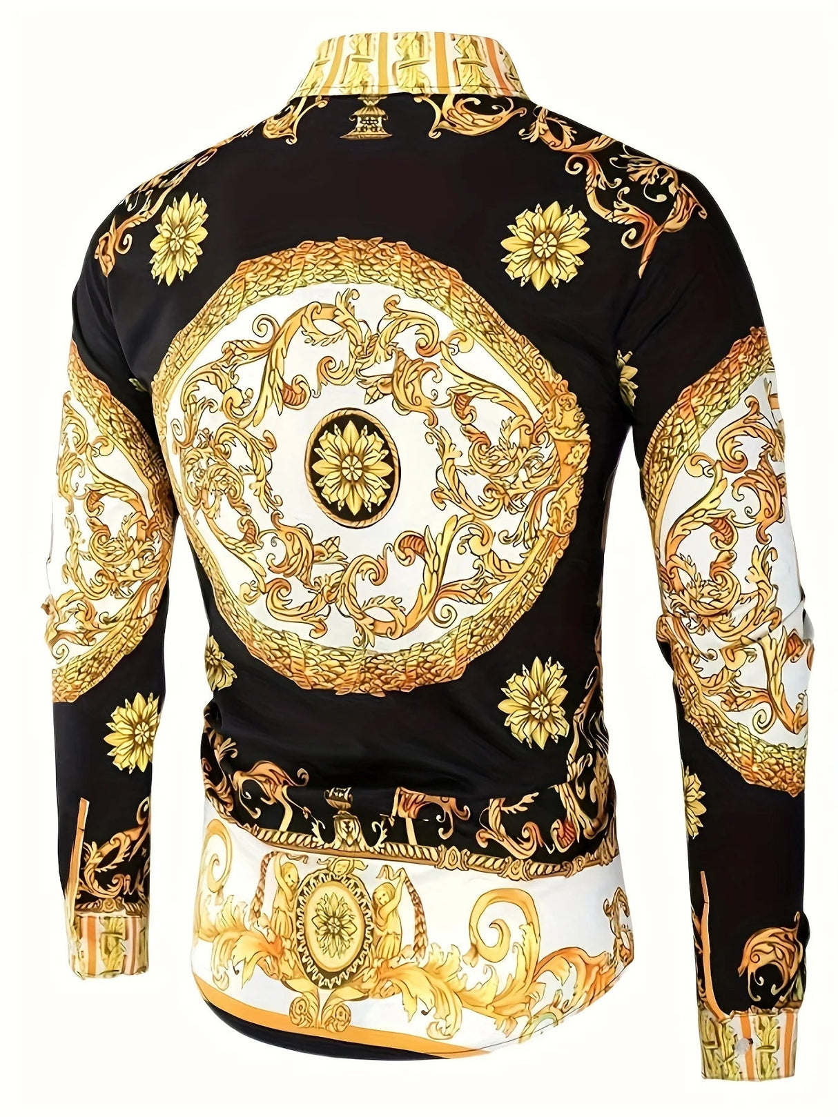 Baroque Print Long Sleeve Luxury Retro Casual Shirt Provain Shop