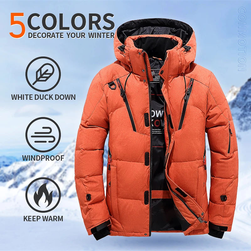 Mens White Duck Down Windproof Jacket  Warm  Stylish Provain Shop