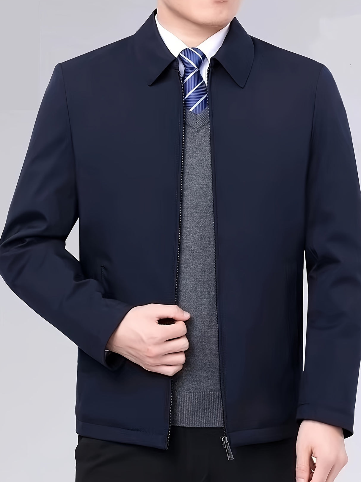 Mens Winter Solid Color ZipUp Warm Jacket Provain Shop