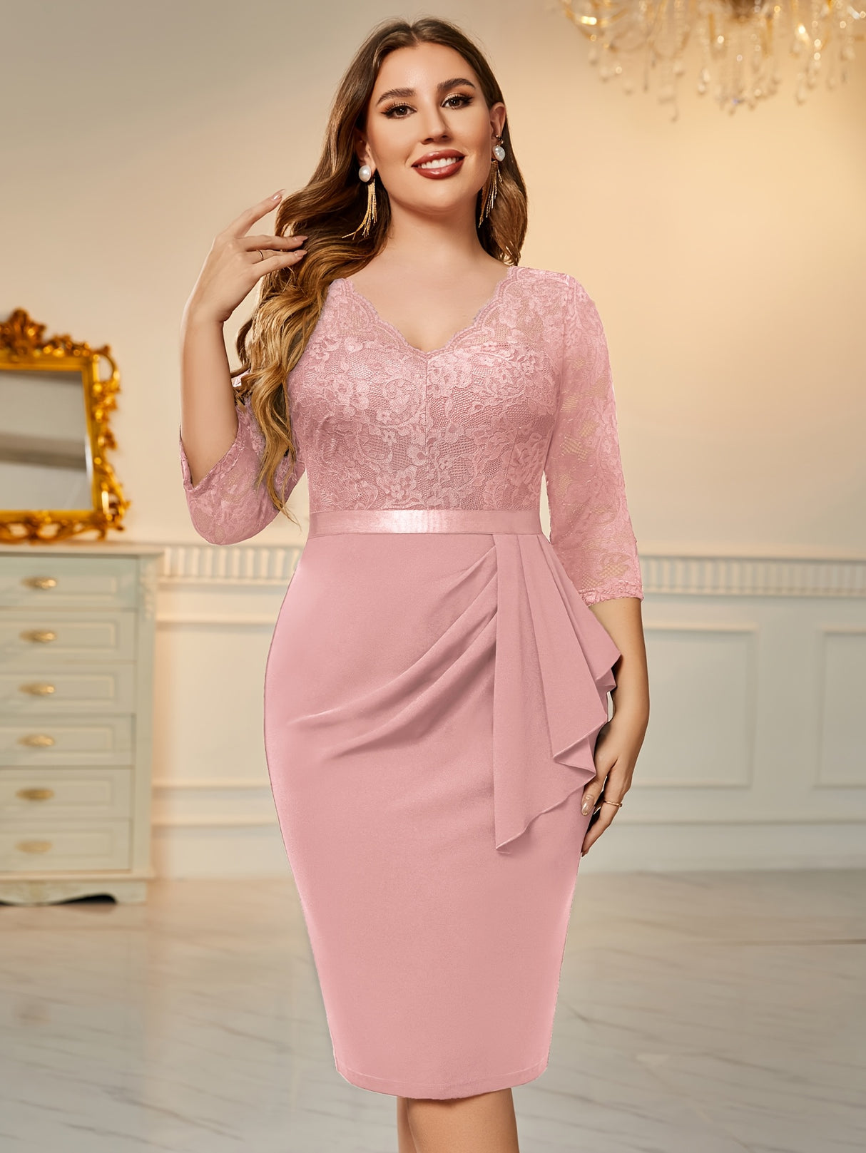 Vintage Plus Size Floral Lace Dress Perfect for Parties Provain Shop