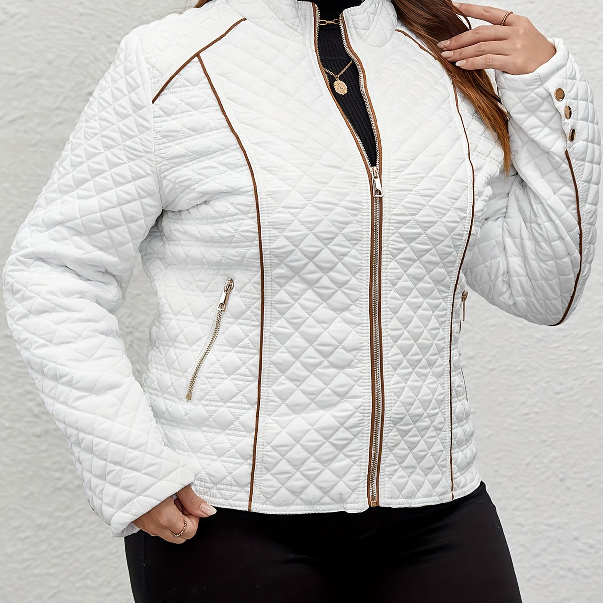 Womens Plus Size Quilted Puffer Jacket for Winter Provain Shop