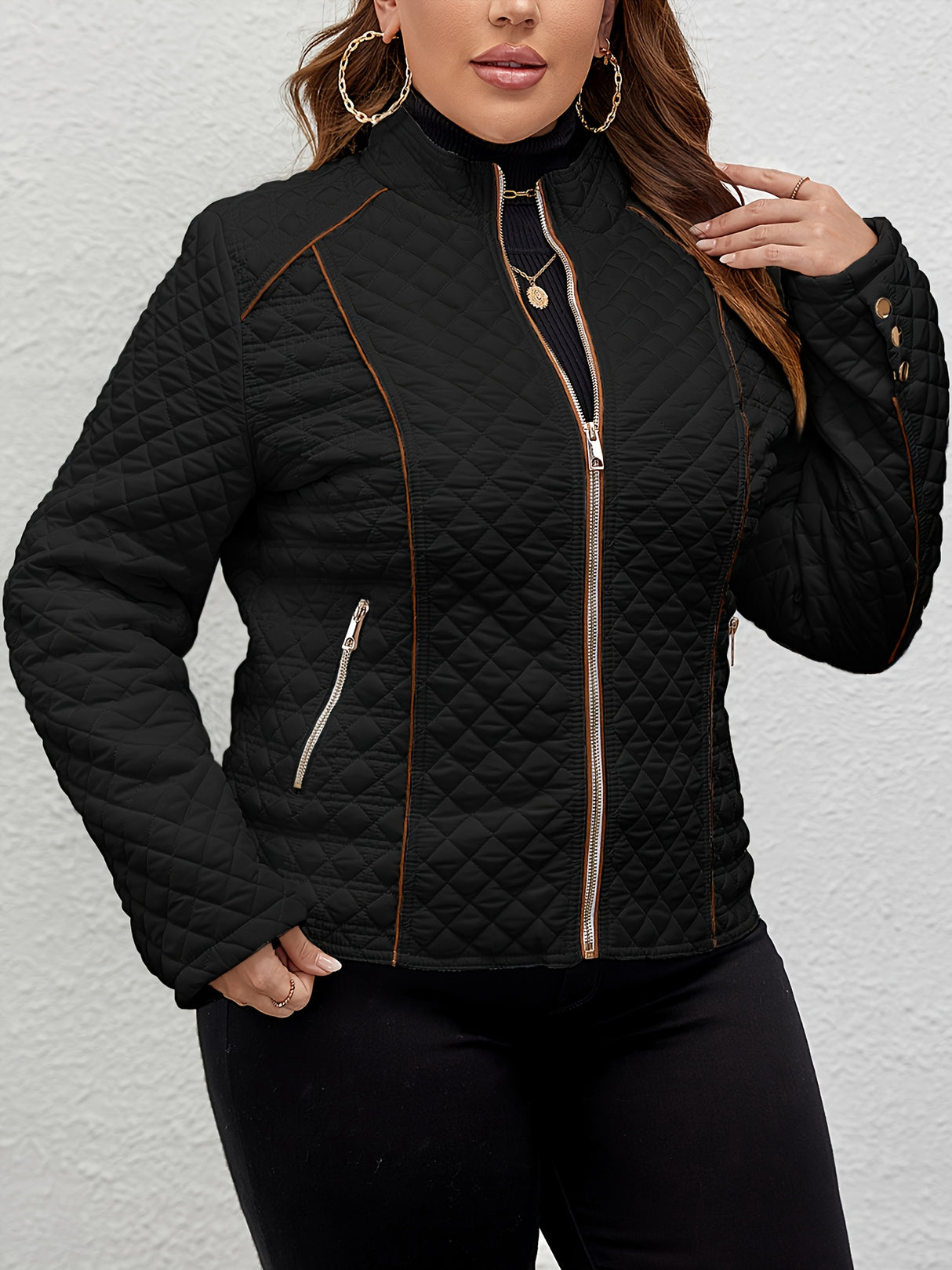 Womens Plus Size Quilted Puffer Jacket for Winter Provain Shop
