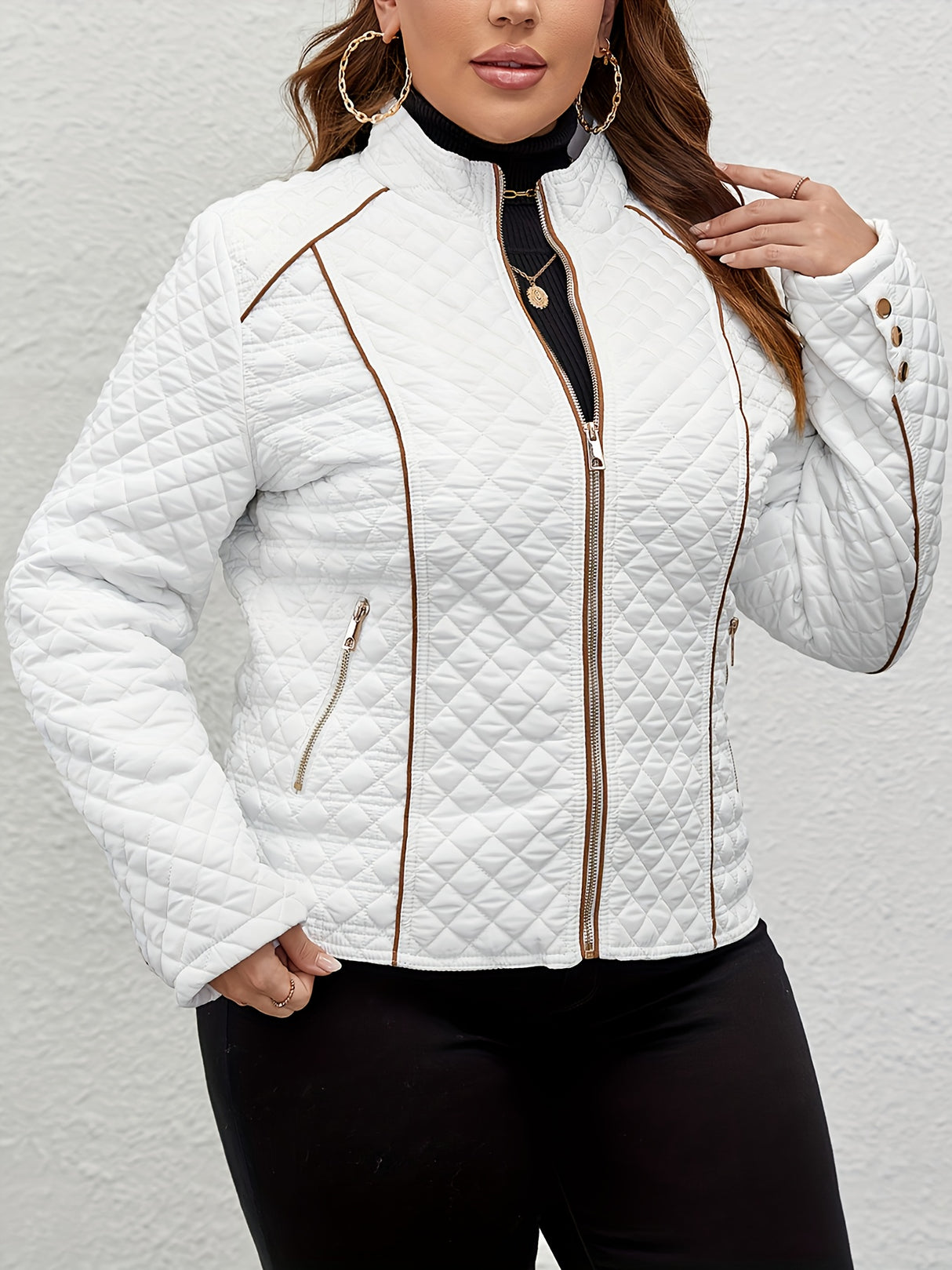 Womens Plus Size Quilted Puffer Jacket for Winter Provain Shop