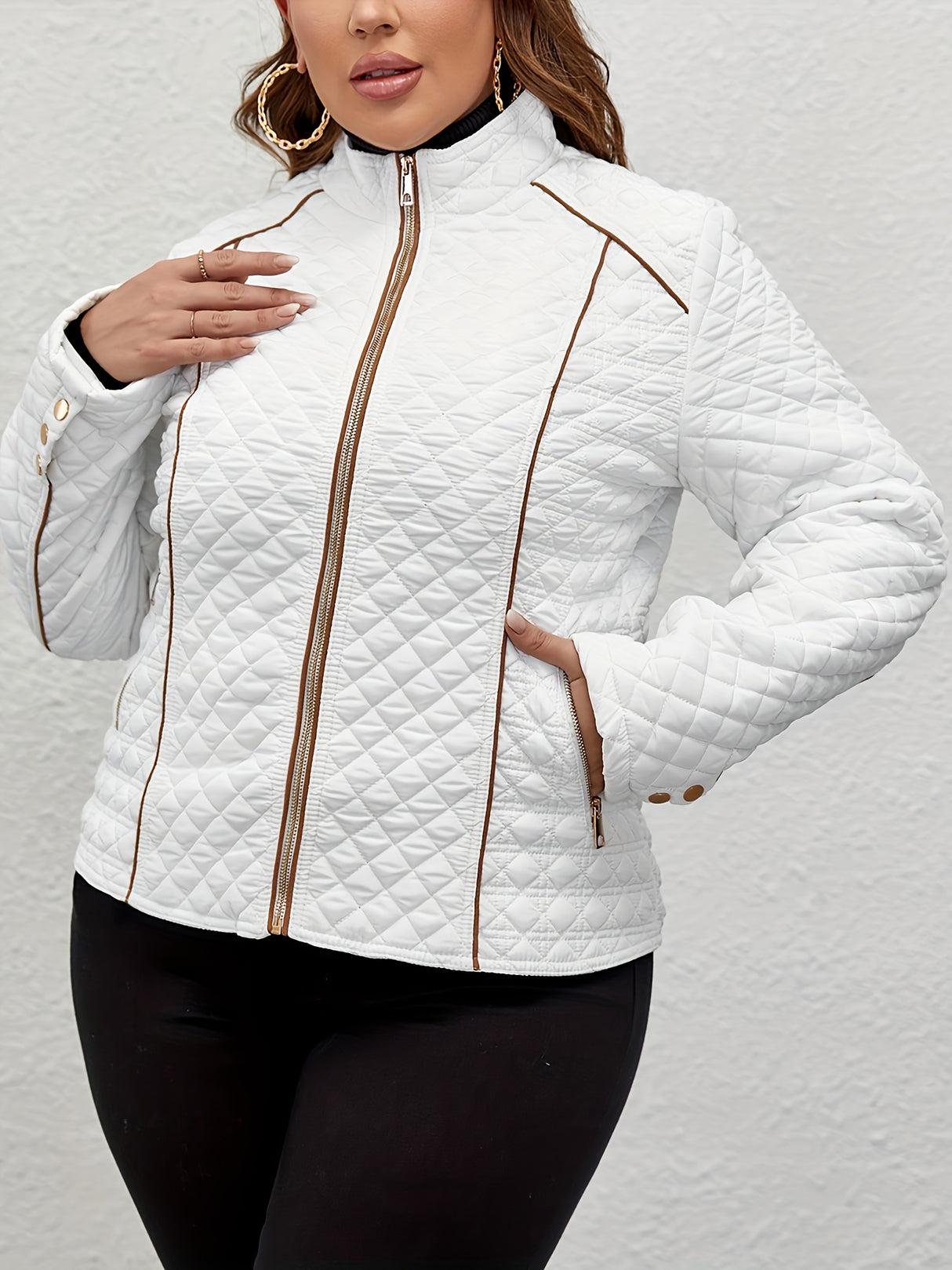 Womens Plus Size Quilted Puffer Jacket for Winter Provain Shop