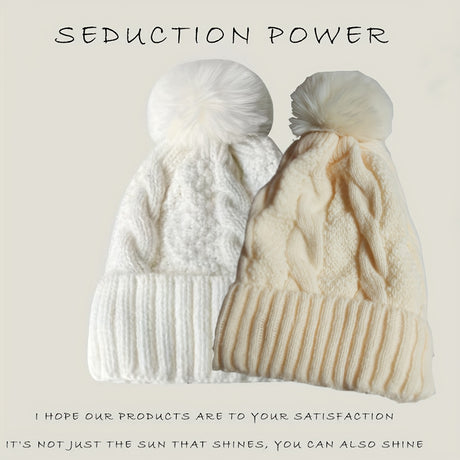 2Pack Womens Plush Lined Knit Beanies  Cozy Fall Essentials Provain Shop