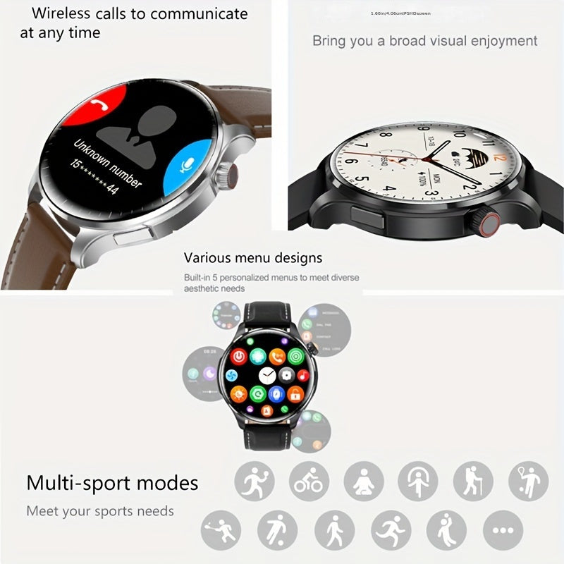 Mens 360 HD GPS Smartwatch with AI Voice  NFC Provain Shop