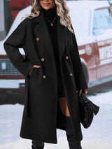 Womens Elegant DoubleBreasted Belted Overcoat for FallWinter Provain Shop