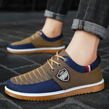 Elevate Your Walk: English-Style Men's Canvas Sneakers - Comfortable, All-Season, Solid-Color Lace-ups provain