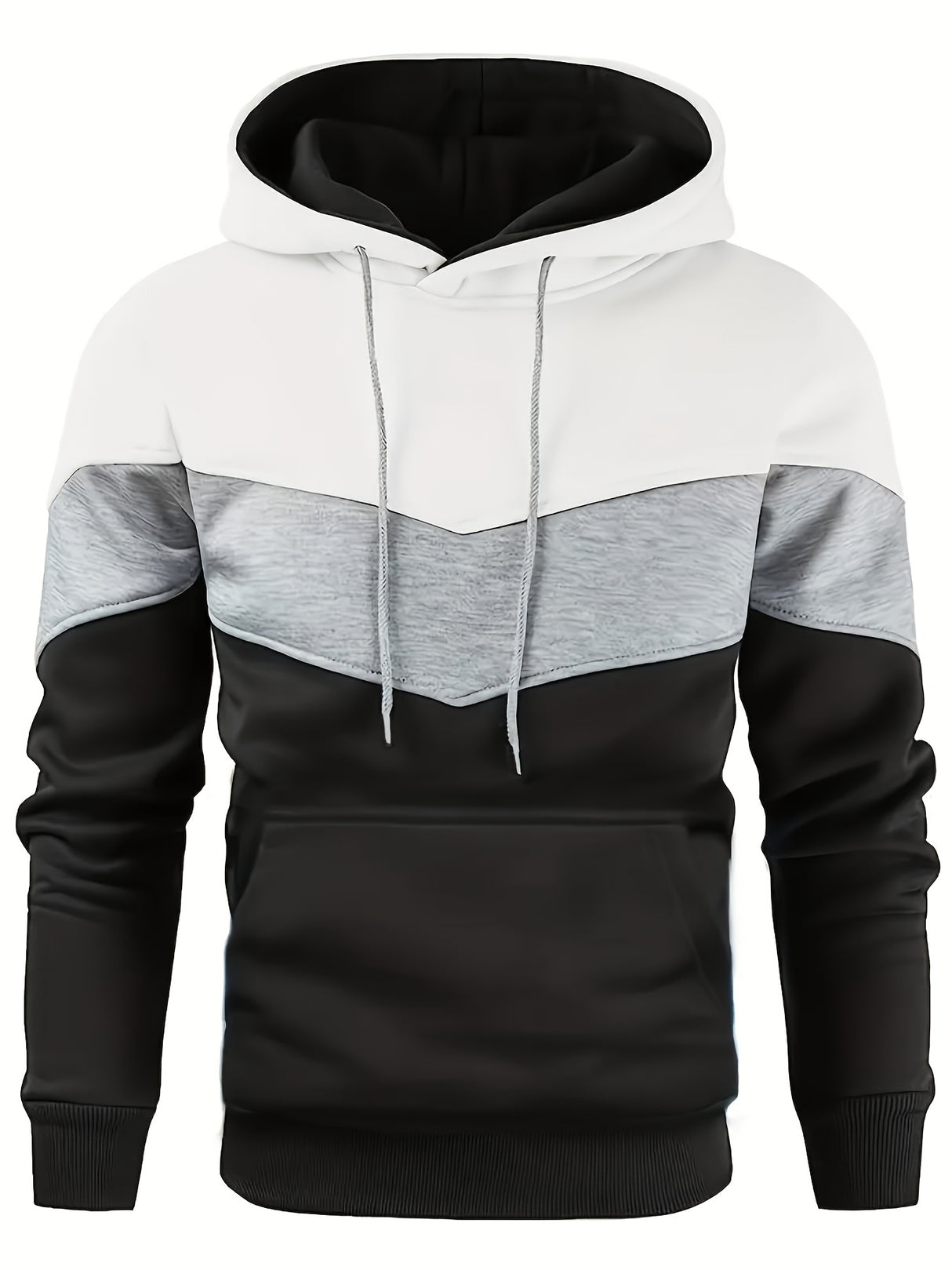 Provain Shop Mens Streetwear Hoodie - Color Block Print, Casual Pullover with Kangaroo Pocket, Perfect for Winter-Fall - Stylish Gift Idea 