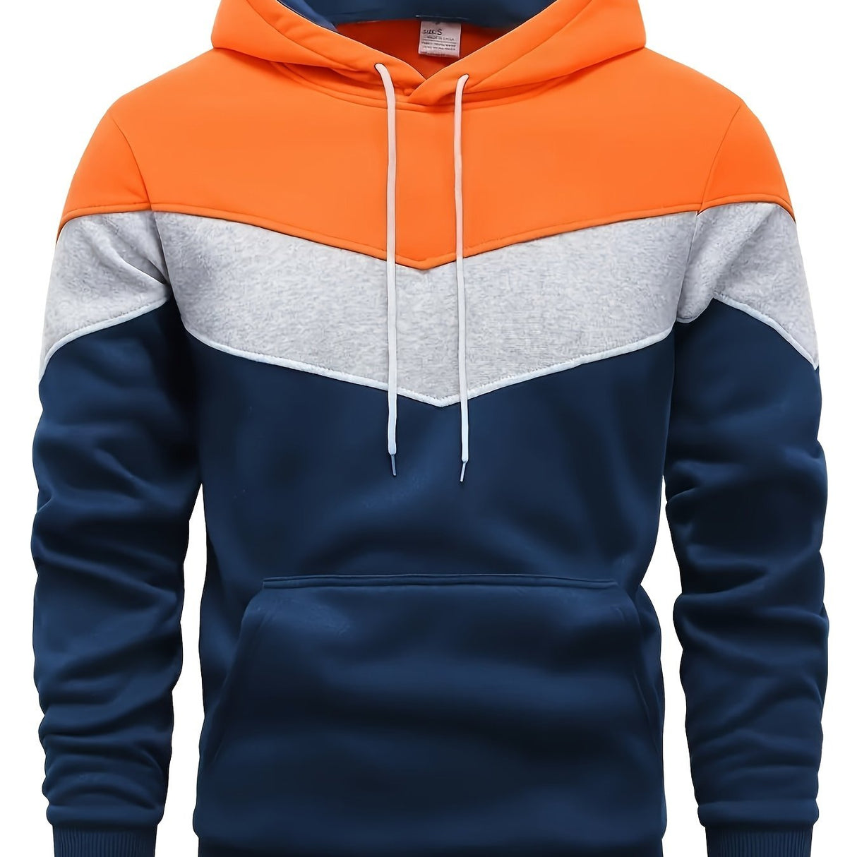 Provain Shop Mens Streetwear Hoodie - Color Block Print, Casual Pullover with Kangaroo Pocket, Perfect for Winter-Fall - Stylish Gift Idea 