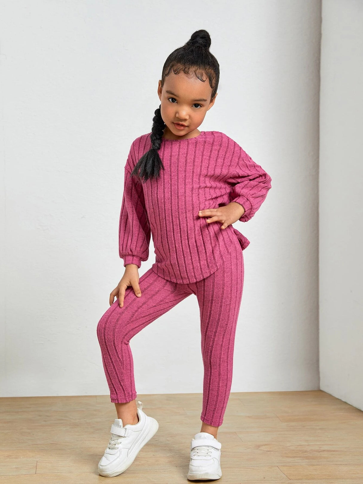 Kids Ribbed Knit Tee and Leggings Set Provain Shop