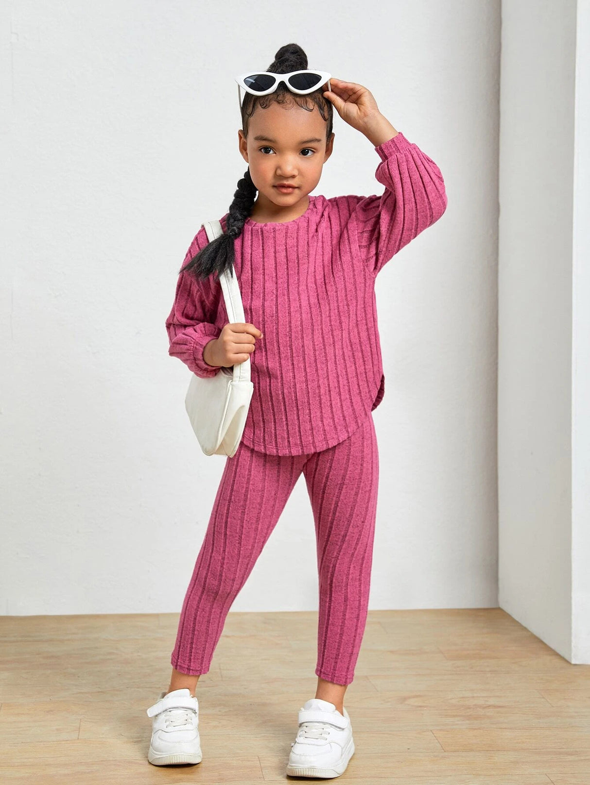 Kids Ribbed Knit Tee and Leggings Set Provain Shop