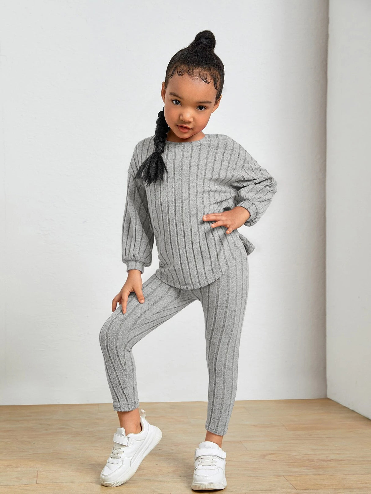 Kids Ribbed Knit Tee and Leggings Set Provain Shop