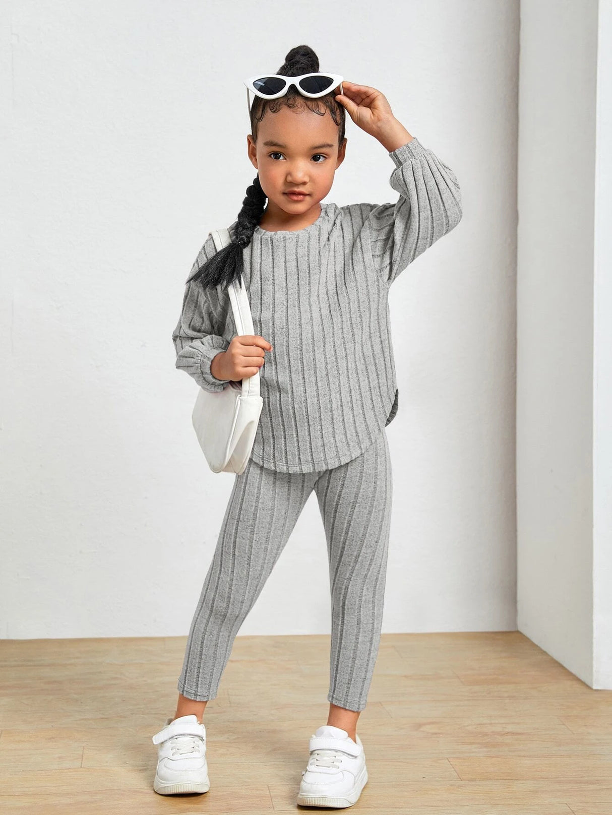 Kids Ribbed Knit Tee and Leggings Set Provain Shop