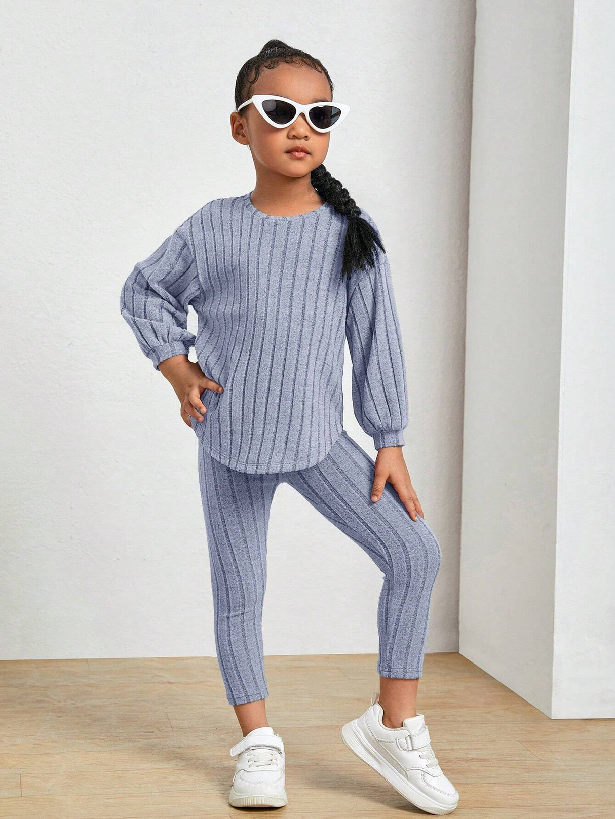 Kids Ribbed Knit Tee and Leggings Set Provain Shop