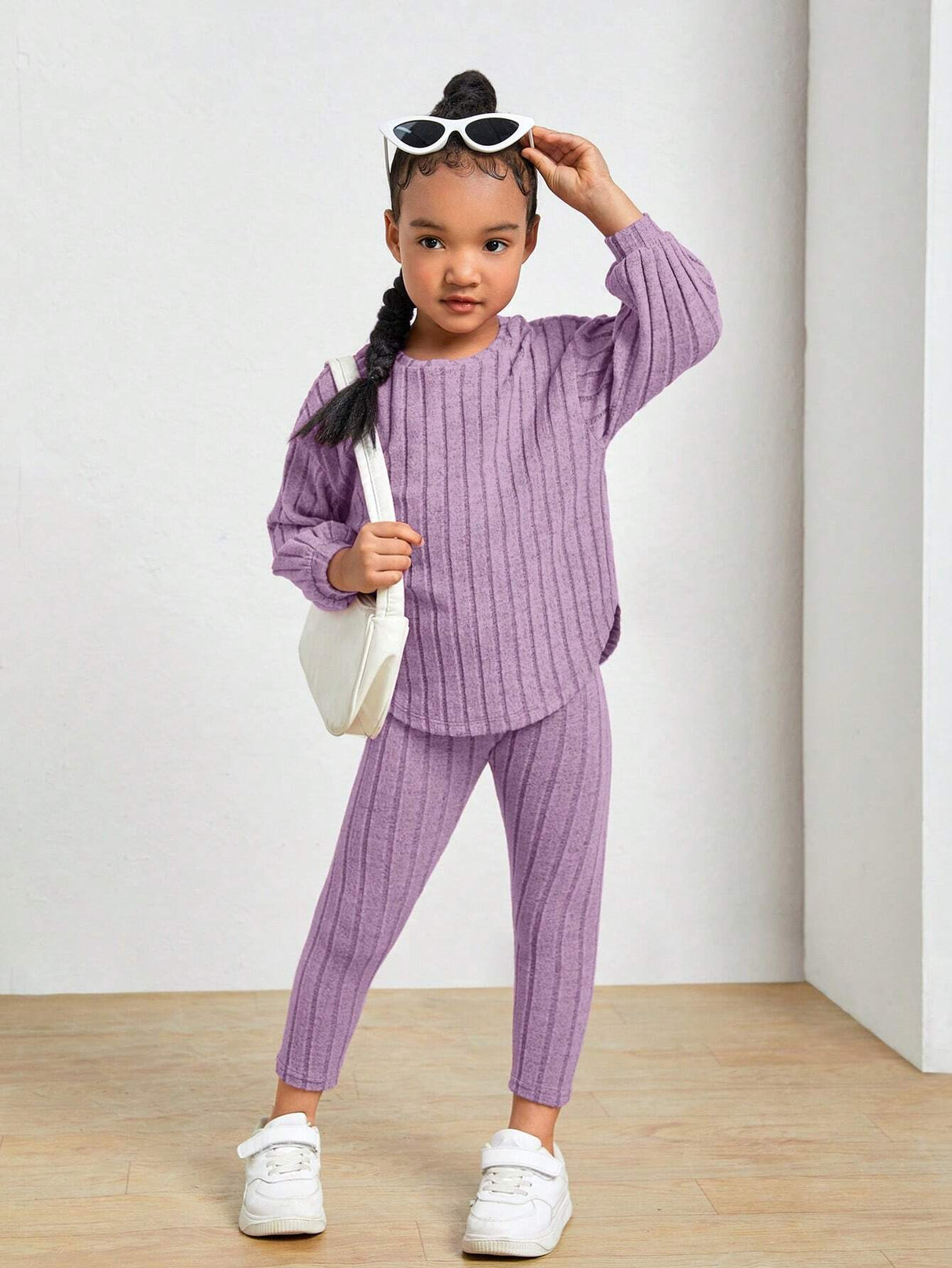 Kids Ribbed Knit Tee and Leggings Set Provain Shop