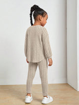 Kids Ribbed Knit Tee and Leggings Set Provain Shop